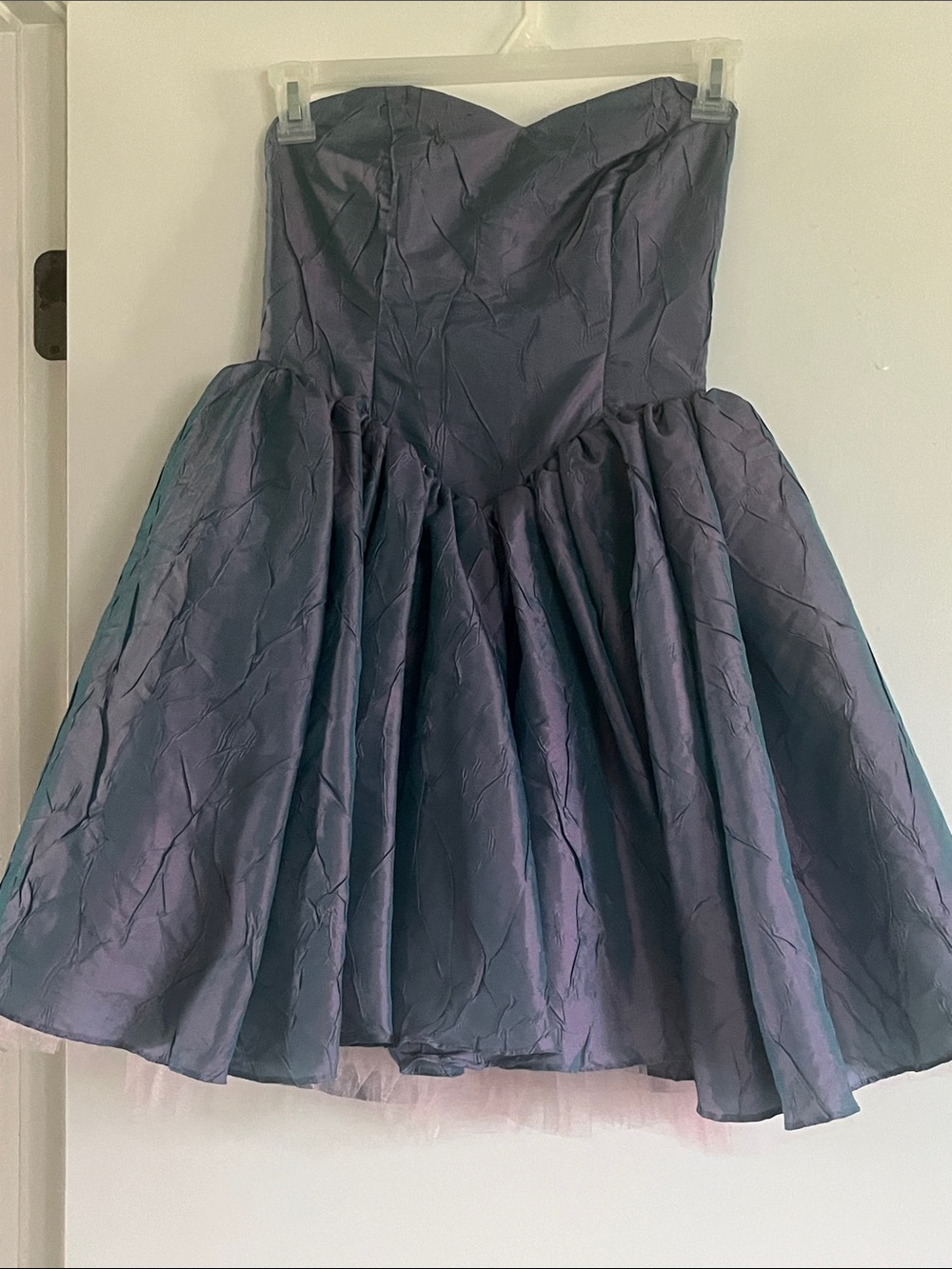 Strapless Iridescent Purple Mini Dress